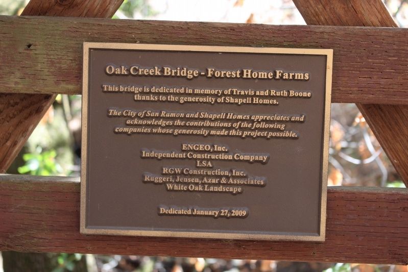 Oak Creek Bridge plaque. Click for full size. Oak Creek Bridge plaque image. Click for full size.