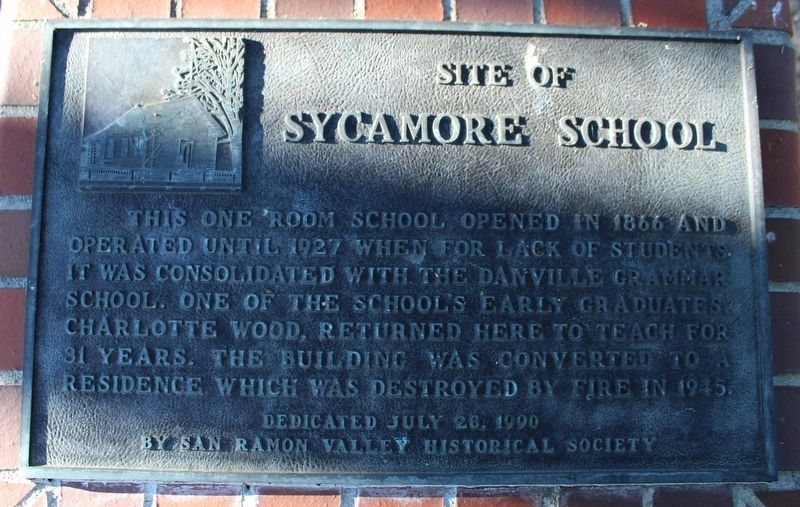 Site of Sycamore School Marker image. Click for full size.