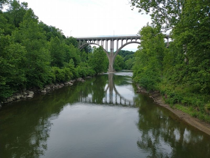 Cuyahoga River and the Brecksville-Northfield High-Level Bridge.. Click for full size. Cuyahoga River and the Brecksville-Northfield High-Level Bridge. image. Click for full size.