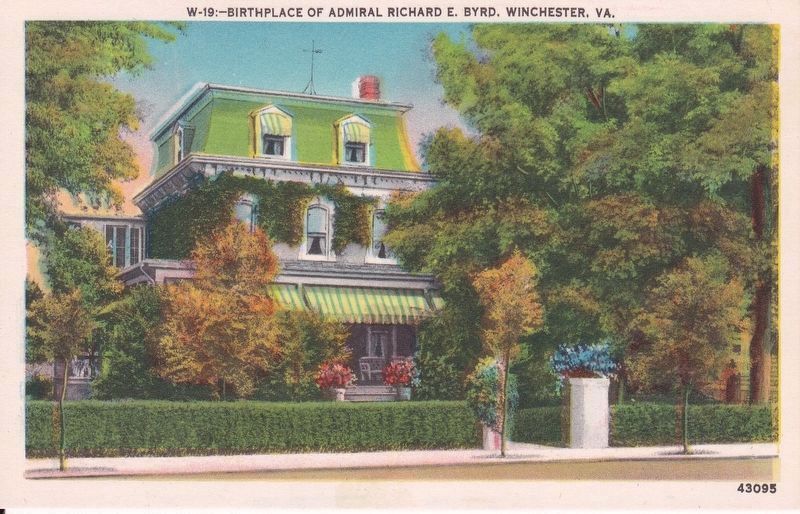 Birthplace of Admiral Richard E. Byrd postcard image. Click for full size.