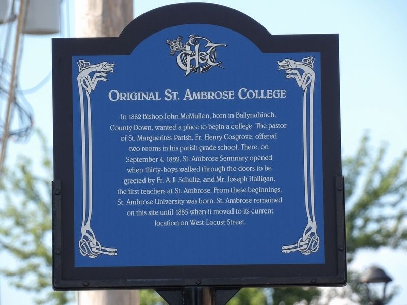 Original St. Ambrose College Marker image. Click for full size.