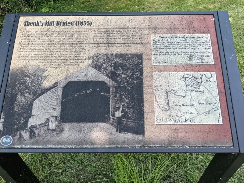 Shenk's Mill Bridge Marker image. Click for full size.