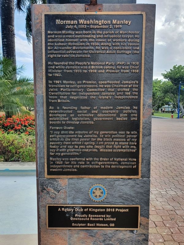 Norman Washington Manley Marker image. Click for full size.