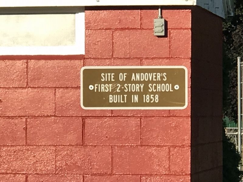 Site of Andover's First Two-Story School Marker image. Click for full size.