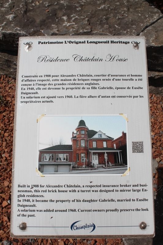 Residence Chatelain House Marker image. Click for full size.