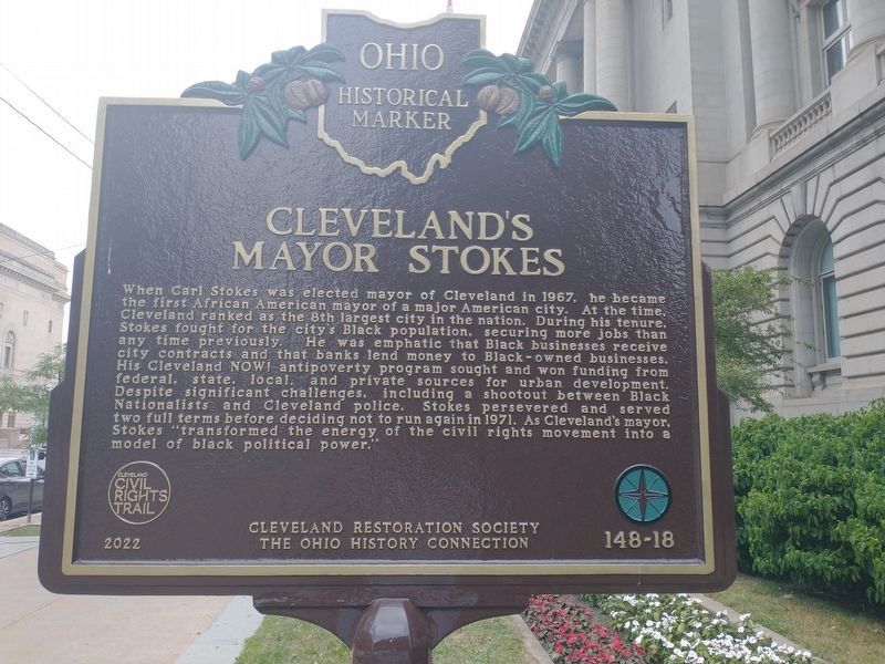 Cleveland's Mayor Stokes side of the marker image. Click for full size.
