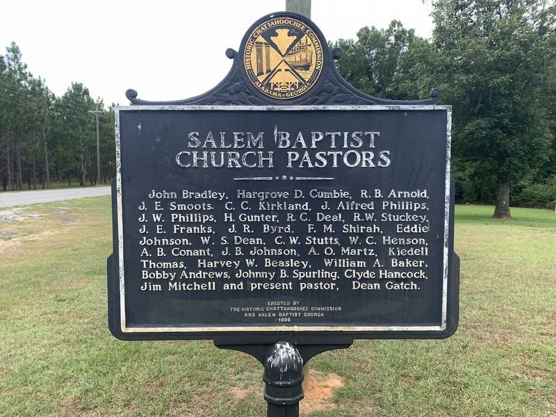 Salem Baptist Church Pastors side of Marker image. Click for full size.