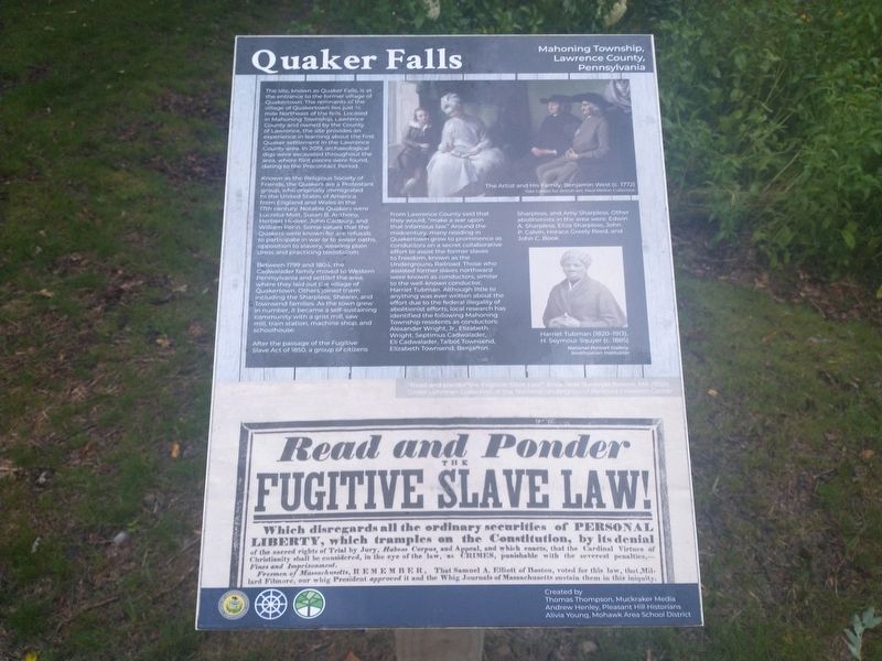Quaker Falls Marker image. Click for full size.