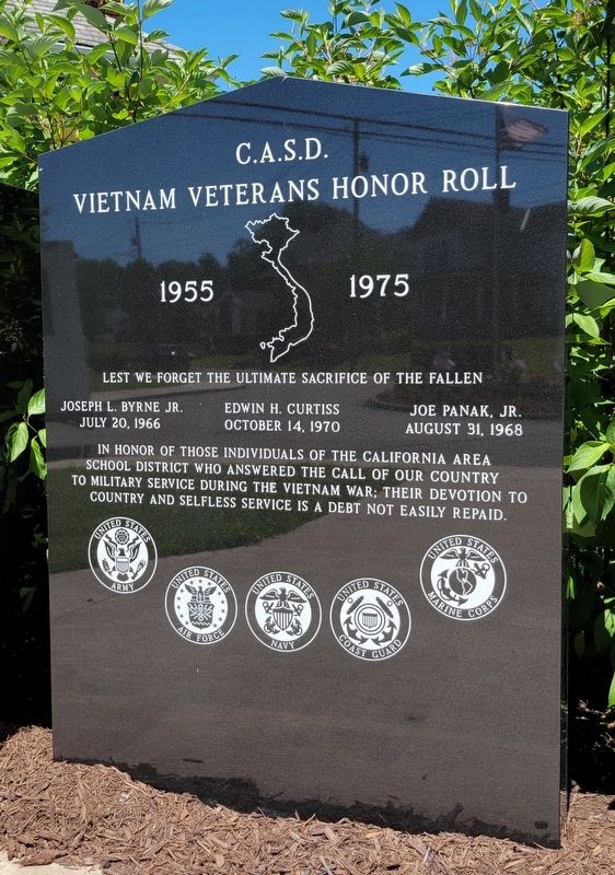 C.A.S.D. Vietnam Veterans Honor Roll Marker. Click for full size. C.A.S.D. Vietnam Veterans Honor Roll Marker image. Click for full size.