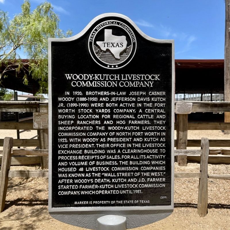 Woody-Kutch Livestock Commission Company Marker image. Click for full size.