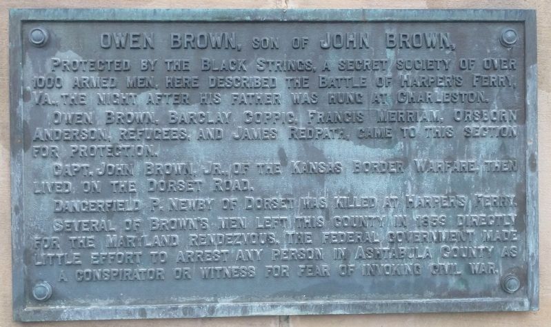 Owen Brown, Son of John Brown Marker image. Click for full size.
