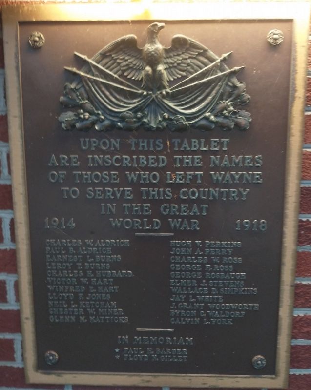 Wayne Township Veterans Memorial image. Click for full size.