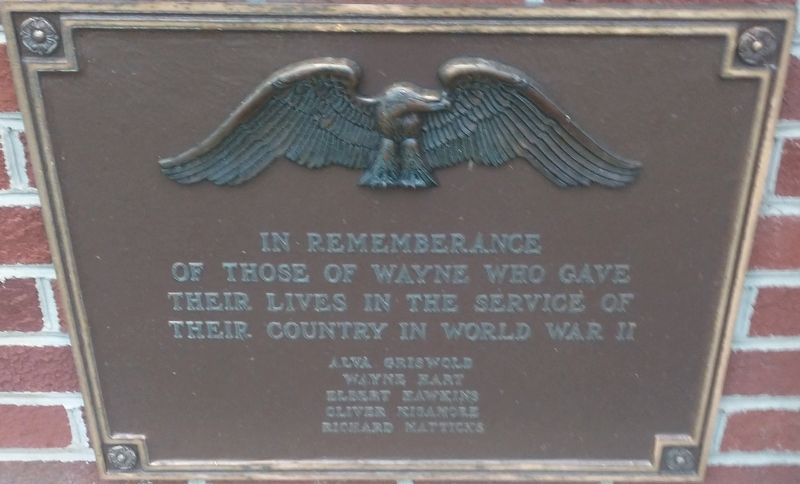 Wayne Township Veterans Memorial. Click for full size. Wayne Township Veterans Memorial image. Click for full size.
