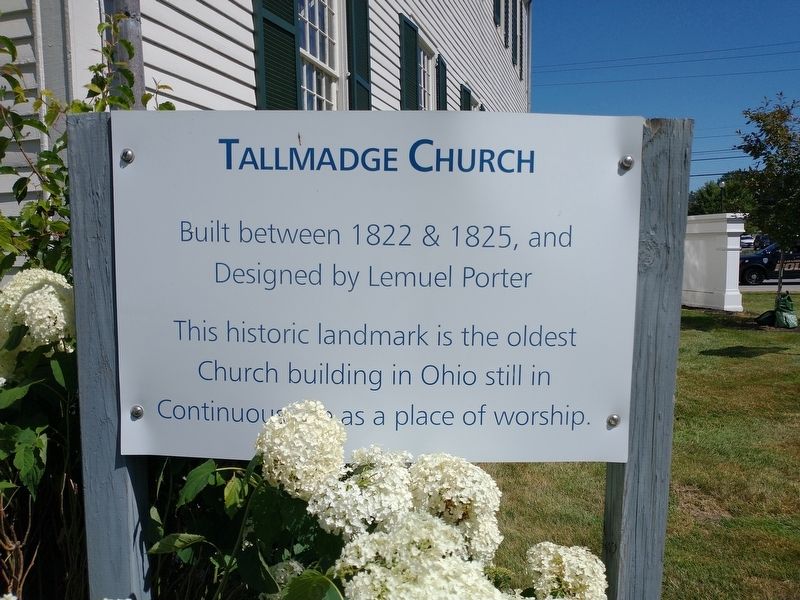 Tallmadge Church Marker image. Click for full size.