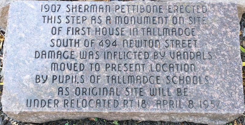 Site Of First House In Tallmadge Marker image. Click for full size.
