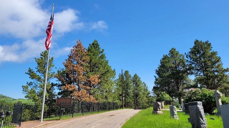 The view of the Mt. Moriah Cemetery Flag Memorial in the cemetery image. Click for full size.