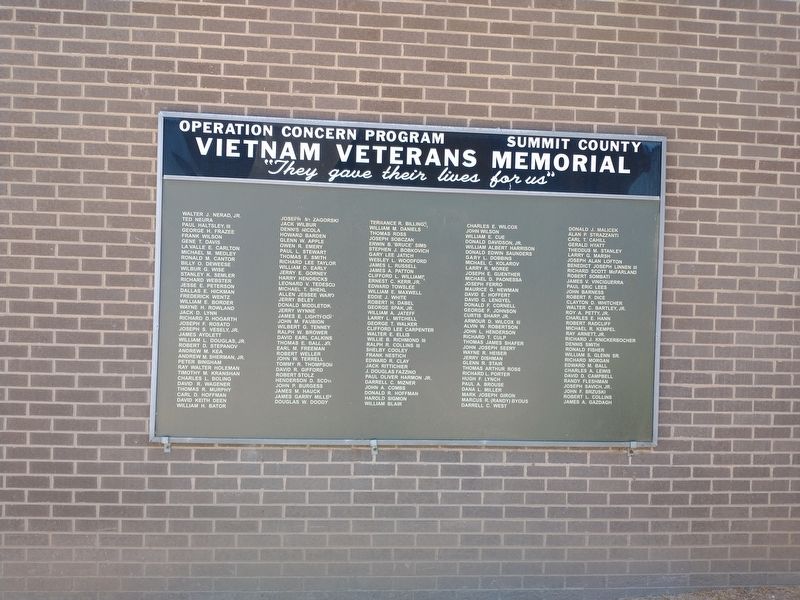 Summit County Vietnam Veterans Memorial image. Click for full size.