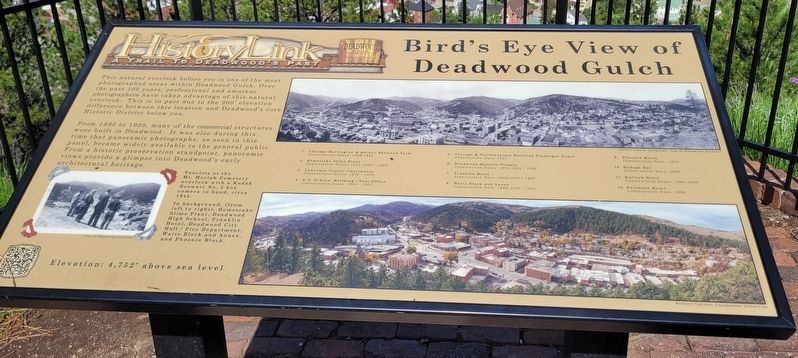 Bird's Eye View of Deadwood Gulch Marker image. Click for full size.