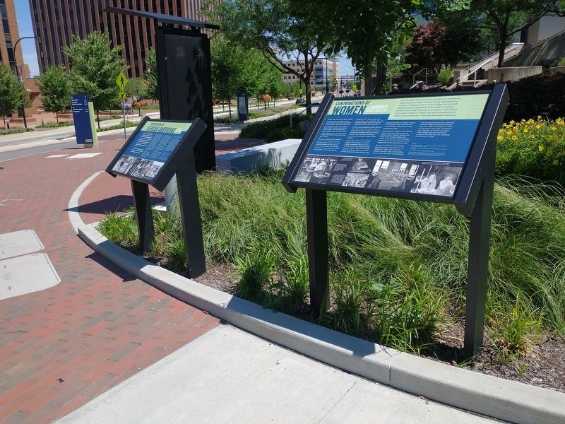 Contributions Of Women To Akron's Rubber Industry Marker image. Click for full size.