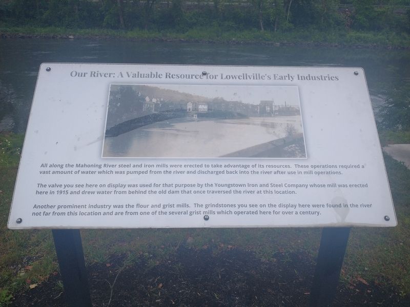 Our River: A Valuable Recorce for Lowellville's Early Industries Marker image. Click for full size.