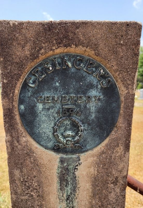 Front gate marker for Cesinger Cemetery. Click for full size. Front gate marker for Cesinger Cemetery image. Click for full size.