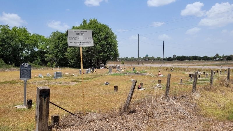 The view of the Cesinger Cemetery and Marker from the street image. Click for full size.