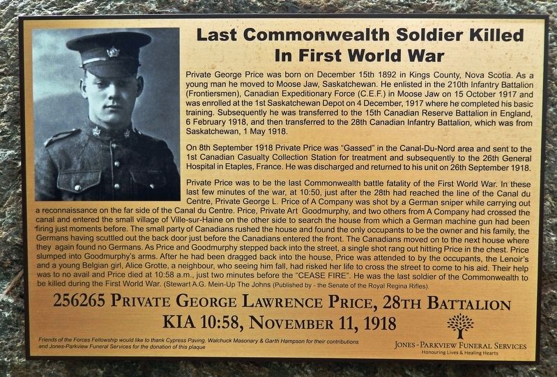 Private George Lawrence Price Marker image. Click for full size.