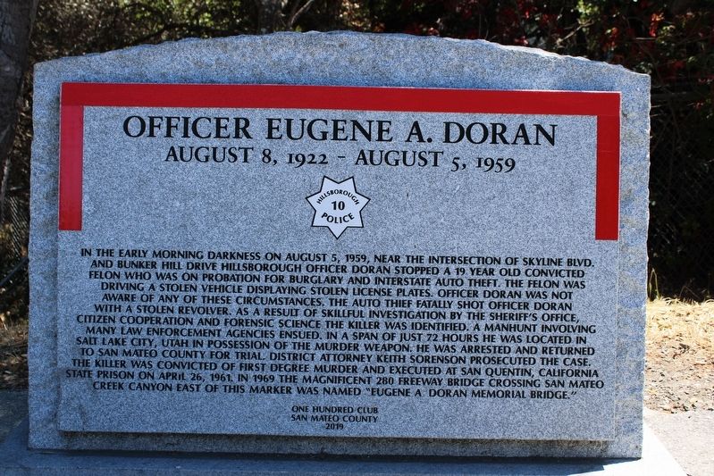 Officer Eugene A. Doran Marker image. Click for full size.