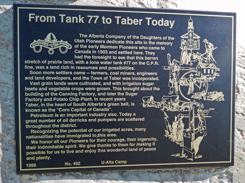 From Tank 77 to Taber Today Marker image. Click for full size.