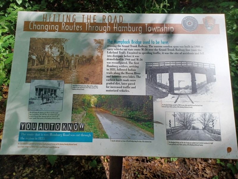 Hitting the Road: Changing Routes Through Hamburg Township Marker. Click for full size. Hitting the Road: Changing Routes Through Hamburg Township Marker image. Click for full size.
