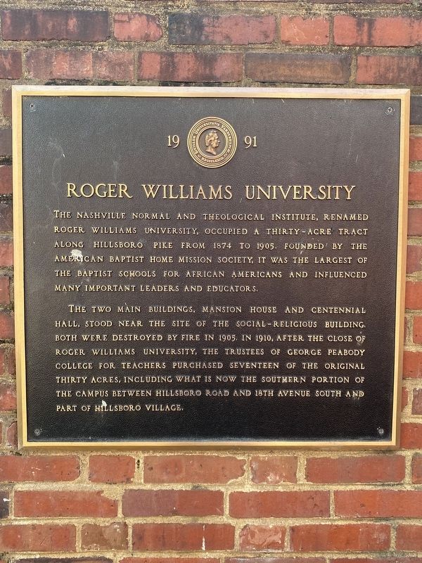 Roger Williams University Marker image. Click for full size.