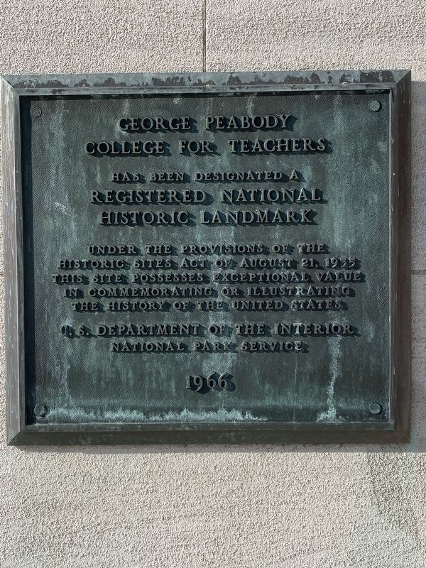 George Peabody College for Teachers Marker. Click for full size. George Peabody College for Teachers Marker image. Click for full size.