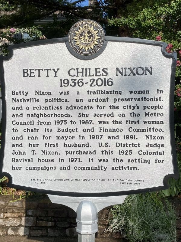 Betty Chiles Nixon Marker. Click for full size. Betty Chiles Nixon Marker image. Click for full size.