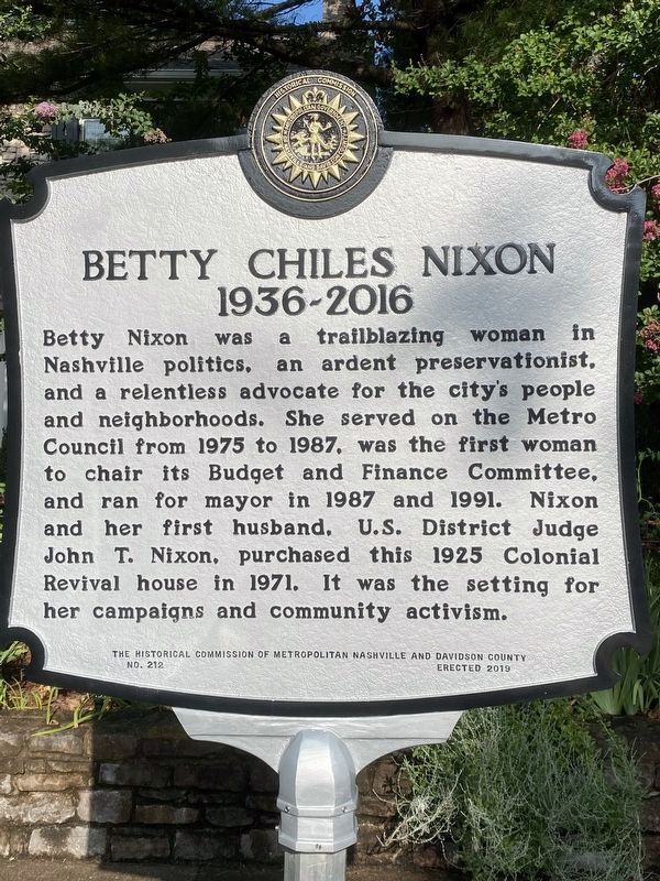 Betty Chiles Nixon Marker image. Click for full size.