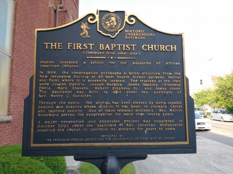 The First Baptist Church Marker. Click for full size. The First Baptist Church Marker image. Click for full size.