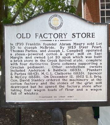 Old Factory Store Marker image. Click for full size.