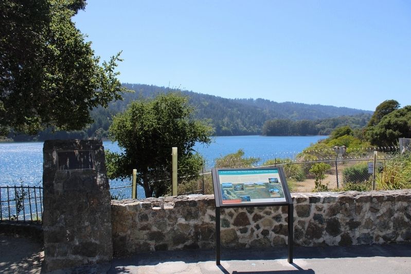 Marker & Crystal Springs Reservoir. Click for full size. Marker & Crystal Springs Reservoir image. Click for full size.