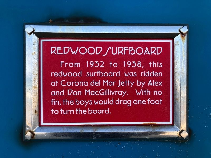 Redwood Surfboard Marker. Click for full size. Redwood Surfboard Marker image. Click for full size.