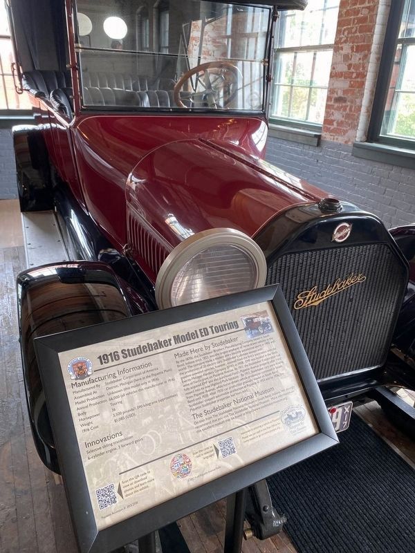 1916 Studebaker Model ED Touring on display at Ford Piquette Plant Museum. Click for full size. 1916 Studebaker Model ED Touring on display at Ford Piquette Plant Museum image. Click for full size.