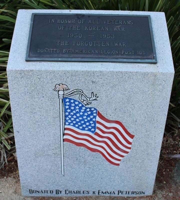 Korean War - The Forgotten War Monument Donated by Charles & Emma Peterson image. Click for full size.