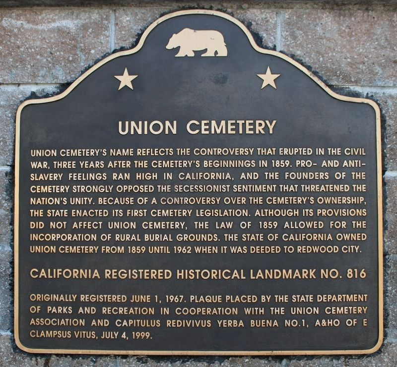 Union Cemetery Marker. Click for full size. Union Cemetery Marker image. Click for full size.