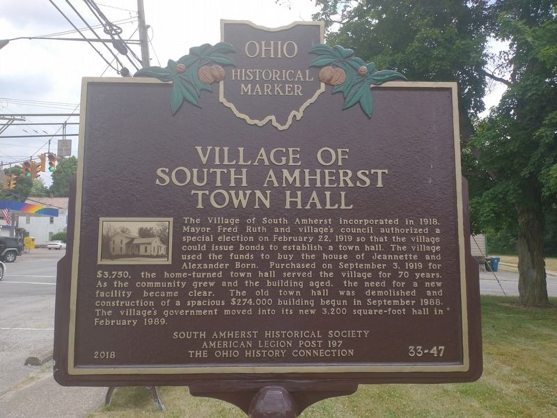 Village of South Amherst Town Hall Marker image. Click for full size.