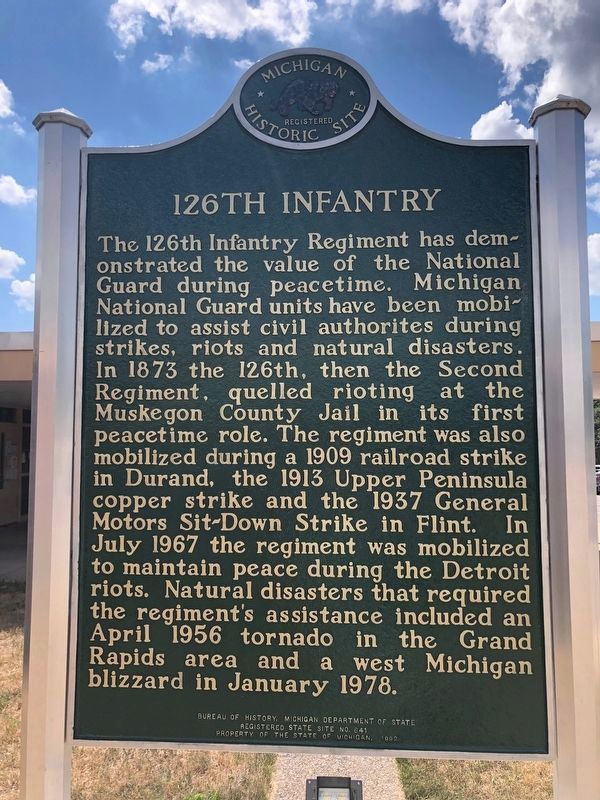 126th Infantry Marker Reverse image. Click for full size.
