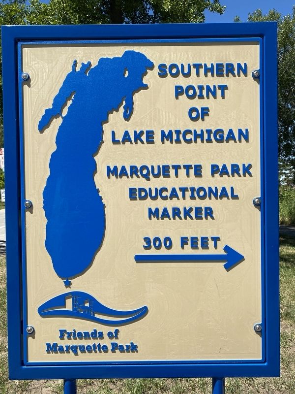 Directional Sign to the Lake Michigan Marker image. Click for full size.