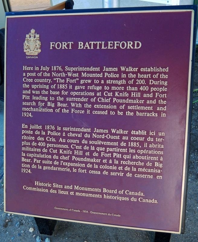 Fort Battleford Marker image. Click for full size.