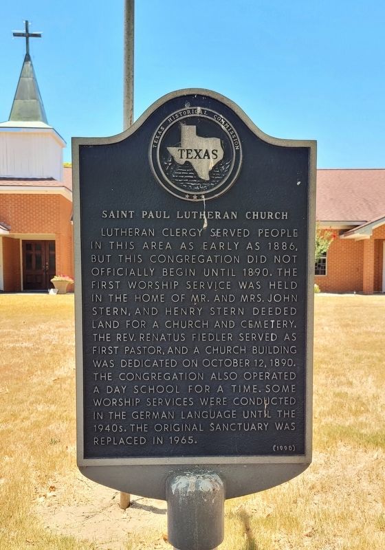 Saint Paul Lutheran Church Marker image. Click for full size.