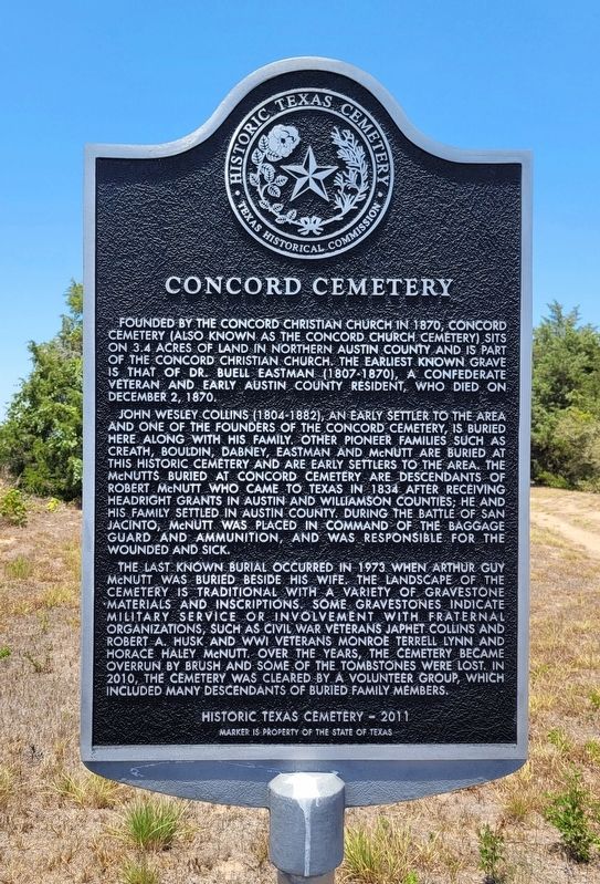 Concord Cemetery Marker image. Click for full size.
