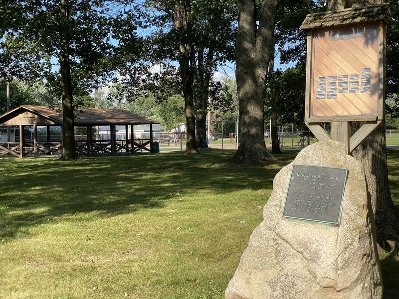 Marker Mounted at West End of Park. Click for full size. Marker Mounted at West End of Park image. Click for full size.