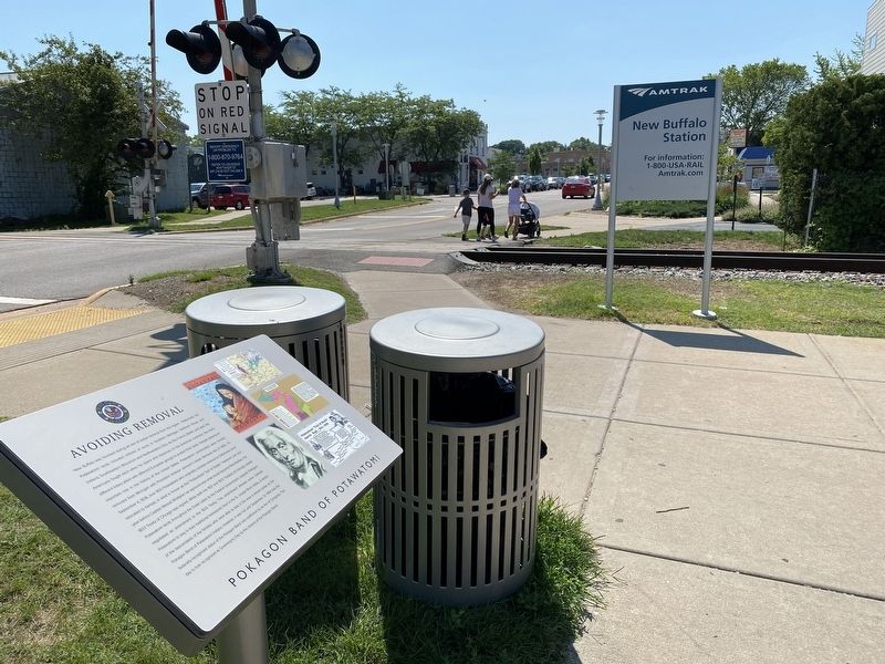 Marker in Front of Amtrak Crossing. Click for full size. Marker in Front of Amtrak Crossing image. Click for full size.