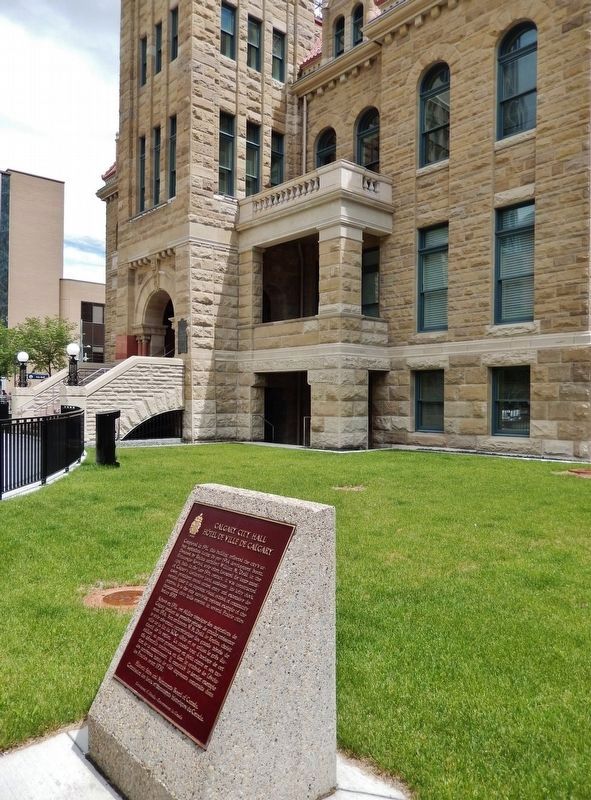 Calgary City Hall /<br>Hôtel de ville de Calgary Marker. Click for full size. Calgary City Hall /<br>Hôtel de ville de Calgary Marker image. Click for full size.